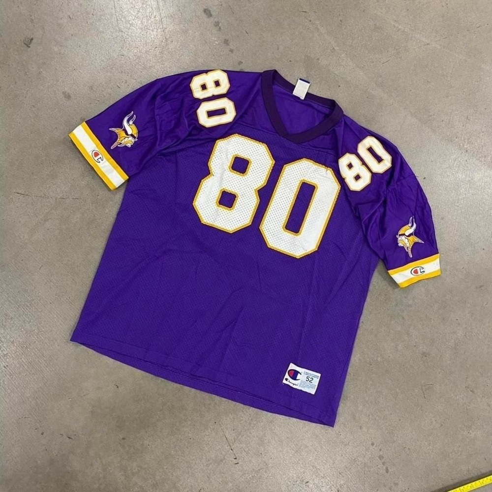 Vintage 90s Chris Carter Minnesota Vikings Champion NFL Football Jersey XXL